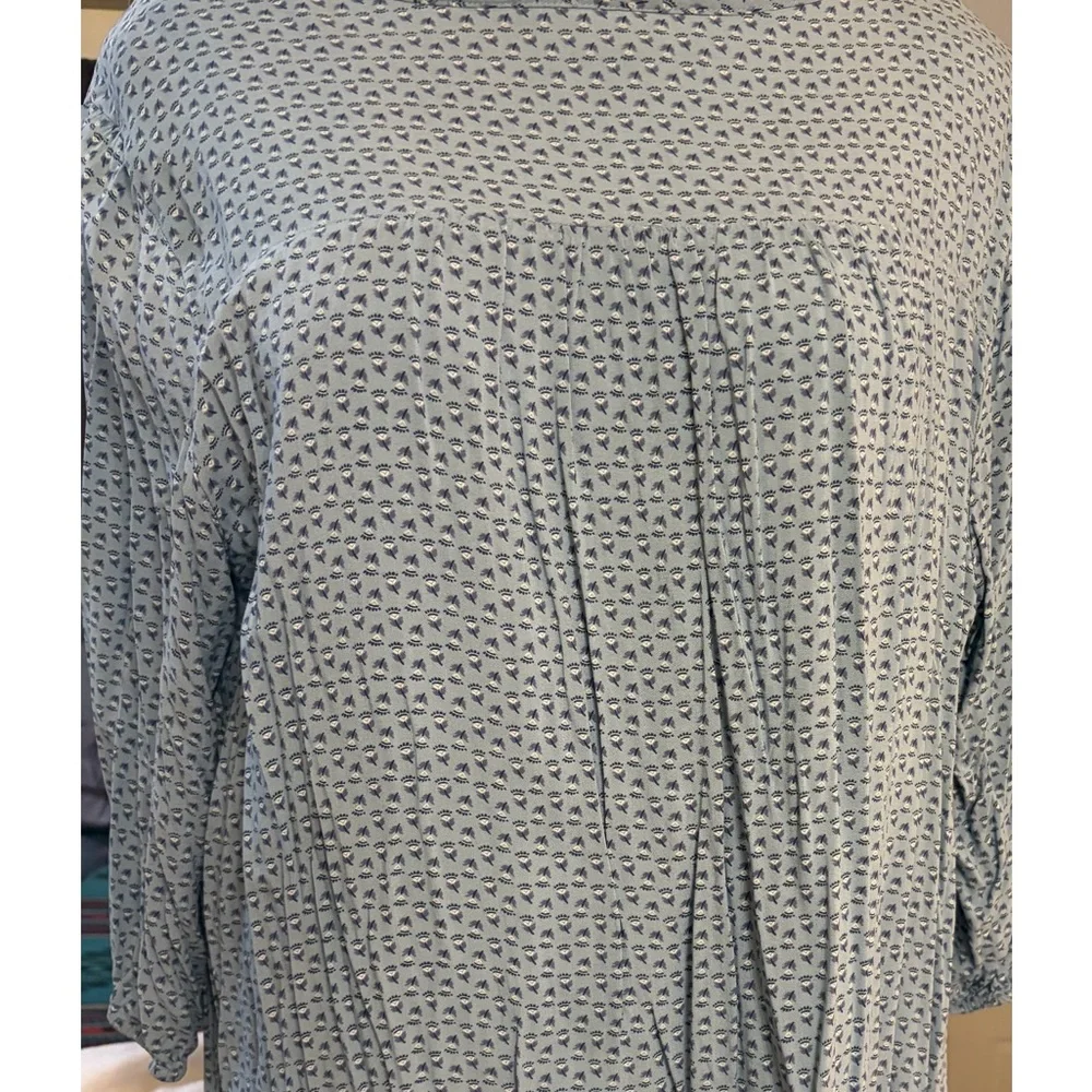 Old Navy Blue Floral Blouse Tunigan/Dress Boho Cottagecore - Picture 8 of 8
